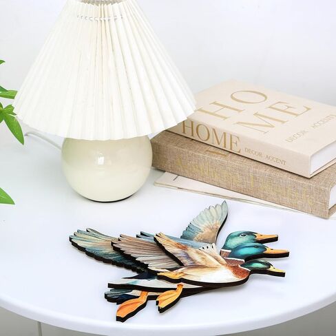 Trinhguo 3 PCS Mallard Ducker Decory Decory Duck Wall Art ، Decoration Wooden Wall Decoration ، Drake Drake Art Signs ، Flying Birds Hanging Decor لغرفة المعيشة غرفة نوم (3 حجم ، سمك 7 مم) in Saudi Arabia
