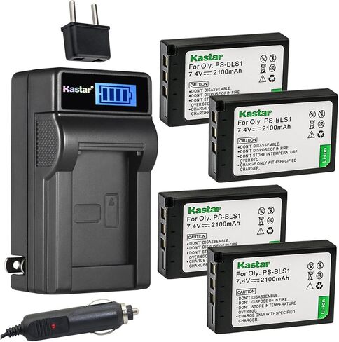 Kastar BLS-1 LCD AC Battery Charger Compatible with Olympus PS-BLS1 BCS-1 PS-BCS1, Olympus E-400, E-410, E-420, E-450, E-600, E-620, E-P1, E-P2, E-P3, E-PL1, E-PL1s, E-PL3, E-PM1 Cameras in Saudi Arabia