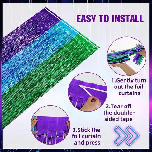 ديكورات عيد ميلاد ألعاب الفيديو ، 2 عبوة خضراء زرقاء أرجوانية ألعاب الستائر الخلفية الهاموب مع 1PCS لافتة حفلة عيد ميلاد للأولاد الأطفال اللاعبين ألعاب ألعاب ألعاب اللاعبين in Kuwait