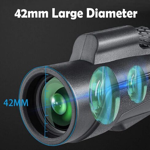 Telescope-12x42 عالية الطاقة HD أحادي للبالغين مع FMC BAK4 PRISM حامل الهواتف الذكية وترايبود مضغوط ماء أحادي لمشاهدة الطيور المشي لمسافات طويلة in Saudi Arabia
