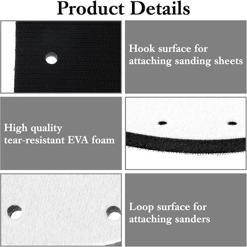3 PCS Mouse Sander Pads Detail Mouse Sanding Interface Pad with 5 Holes Sanding Sponge for Orbital Sander Foam Interface Sandpaper Backing Pad for Flexibility Balancing Pressure(White,14×10 ×1.2 Cm) in Saudi Arabia
