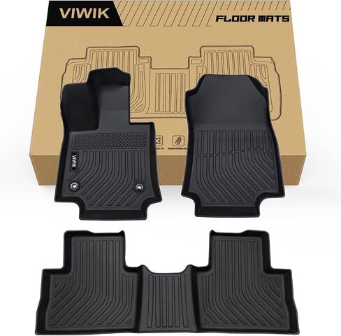VIWIK Floor Mats Compatible for 2013-2018 Rav4, Car Mats All Weather Custom Floor Liners Full Set Include 1st and 2nd Row Front & Rear, Automotive Floor Mats TPE Black in Kuwait