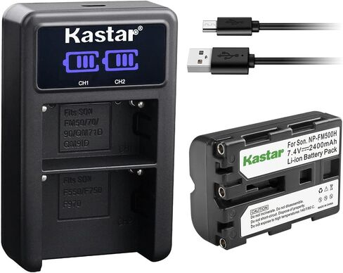 Kastar NP-FM500H LED2 USB Battery Charger Compatible with Sony Alpha α57 a57, SLT-A57, SLT-A57K, SLT-A57M, SLT-A57Y, Alpha α58 a58, SLT-A58, SLT-A58V, Alpha α65 a65, SLT-A65 Camera in Saudi Arabia