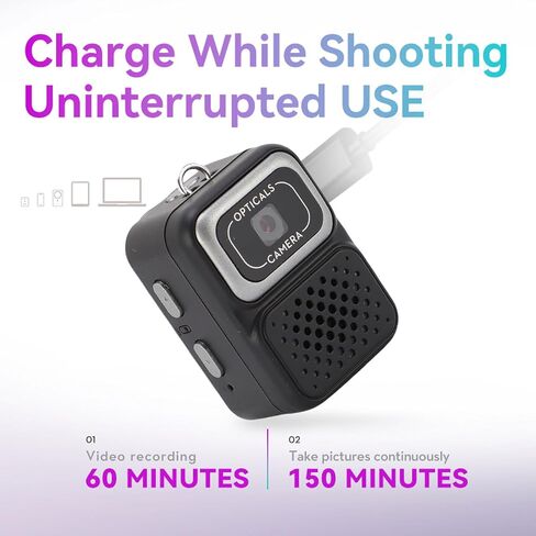 yoidesu mini digital camera keykain ، 0.96 بوصة عرض 2MP 480p كاميرا فيديو مفاتيح مع سجل 150 دقيقة ، كاميرا الفيديو الصغيرة المحمولة لدراسة السفر (أبيض) in Kuwait