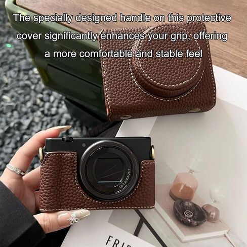 Gugxiom Camera Case for ZV1 ZV 1 Accessories, Digital Camera PU Leather Storage Bag with Removable Shoulder Strap, Cam Bag Built in 1/4" Thread Hole (Green) in Saudi Arabia