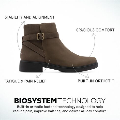 ABEO Compass Buckle Ankle Booties for Women | Fall Boots For Women | Water Resistant Leather | Built-In Orthotic Insole in Saudi Arabia