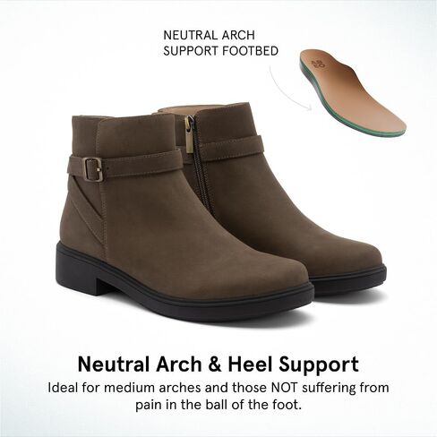 ABEO Compass Buckle Ankle Booties for Women | Fall Boots For Women | Water Resistant Leather | Built-In Orthotic Insole in Saudi Arabia