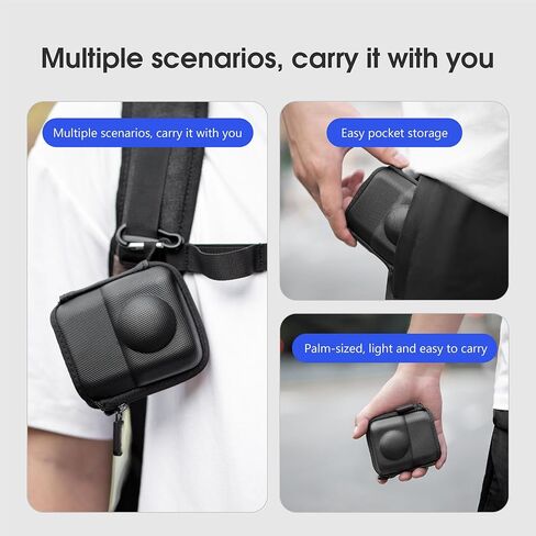 Yunseity 360 Panoramic Camera Travel Protector, Portable PU Leather Storage Bag with Wrist Strap, Rainproof, Quick Connection to Tripod, Selfie Stick in Saudi Arabia