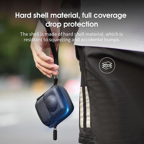 Yunseity 360 Panoramic Camera Travel Protector, Portable PU Leather Storage Bag with Wrist Strap, Rainproof, Quick Connection to Tripod, Selfie Stick in Saudi Arabia