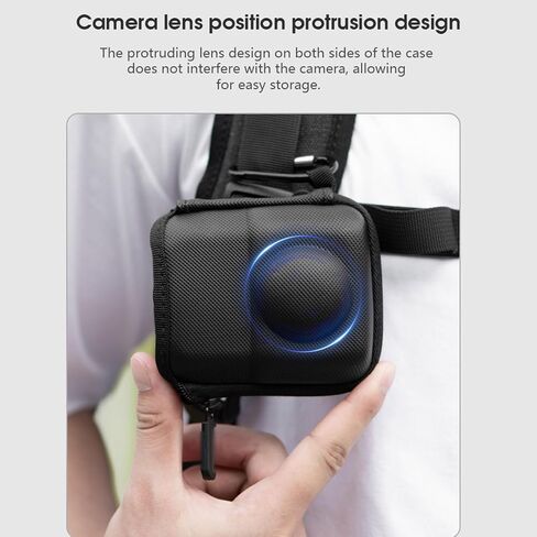 Yunseity 360 Panoramic Camera Travel Protector, Portable PU Leather Storage Bag with Wrist Strap, Rainproof, Quick Connection to Tripod, Selfie Stick in Saudi Arabia