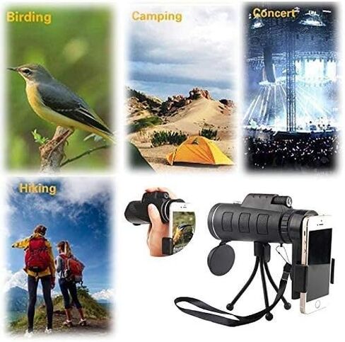 40x60 Waterproof Fogproof High Power Monocular Scope with Smartphone Holder and Adjustable Tripod - Perfect for Bird Watching, Hiking, Camping in Saudi Arabia