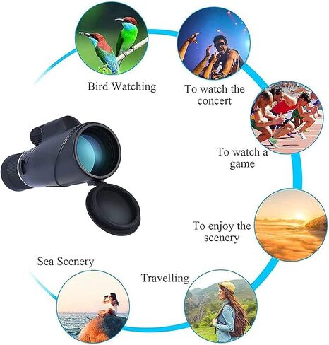 10-20x50 Zoom Monocular Telescope for Adults Bak4 Prism HD High Power Waterproof Scope with Smartphone Adapter Bird Watching Tripod Hiking Camping Trips in Saudi Arabia