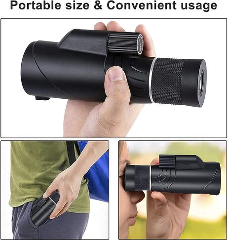 10-20x50 Zoom Monocular Telescope for Adults Bak4 Prism HD High Power Waterproof Scope with Smartphone Adapter Bird Watching Tripod Hiking Camping Trips in Saudi Arabia