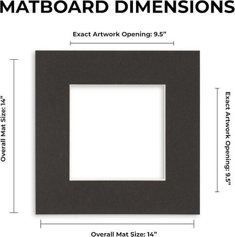 Poster Palooza 14x14 MAT Bevel Cut for 10x10 Photos - Precut White Square Photo Mat Board Open in Saudi Arabia