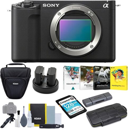 Sony Alpha ZV-E1 Full-Frame Mirrorless Vlog Camera (ILCZV-E1/B, Black) Bundle (6 Items) in Saudi Arabia