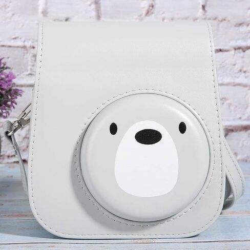 Sanpyl Camera Case Compatible with Instant Camera Mini 11, PU Leather Bag, Wetherproof Anti Shock Camera Shoulder Bag with Detachable Cover Heads in Saudi Arabia