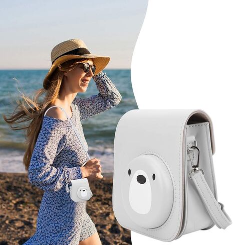 Sanpyl Camera Case Compatible with Instant Camera Mini 11, PU Leather Bag, Wetherproof Anti Shock Camera Shoulder Bag with Detachable Cover Heads in Saudi Arabia