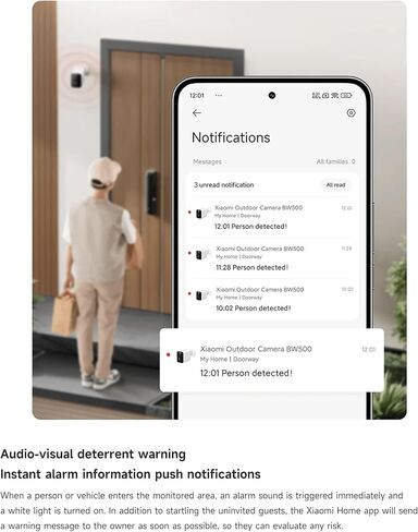 XIAOMI Outdoor Camera BW500: 2.5K Battery Security Camera Wireless with Color Night Vision, Optional Solar Panel, IP67 Weatherproof, 136° Wide View Home in Saudi Arabia