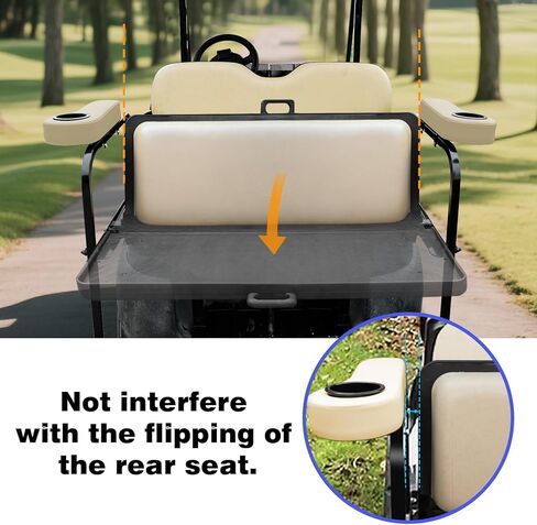 Roykaw Golf Cart Armrest with Cup Holder for EZGO Club Car Yamaha - Upgrade Support Frame/No Drilling Required - Just Only Fit 1.0" Square Tube Frame in Kuwait