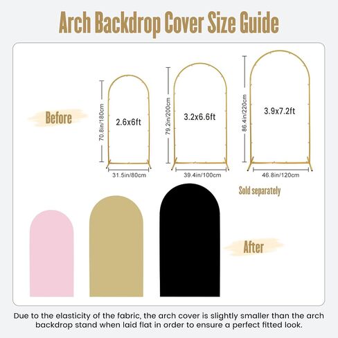 Wedding Arch Backdrop Stand 6ft Metal Arches Frame and Arch Backdrop Stand Stretchy Spandex Fabric Arch Decor Covers in Saudi Arabia