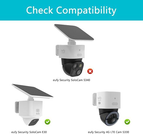 قوس تصاعد القطب +غطاء الظل المطر لـ Eufy Security Solocam E30 Solar Camera/Eufy Security 4G LTE CAM S330 Camera (1Pack ، White) in Kuwait