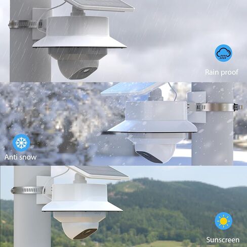 قوس تصاعد القطب +غطاء الظل المطر لـ Eufy Security Solocam E30 Solar Camera/Eufy Security 4G LTE CAM S330 Camera (1Pack ، White) in Kuwait