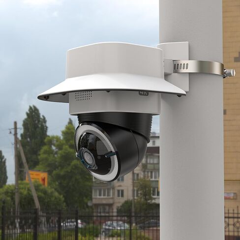قوس تصاعد القطب +غطاء الظل المطر لـ Eufy Security Solocam E30 Solar Camera/Eufy Security 4G LTE CAM S330 Camera (1Pack ، White) in Kuwait