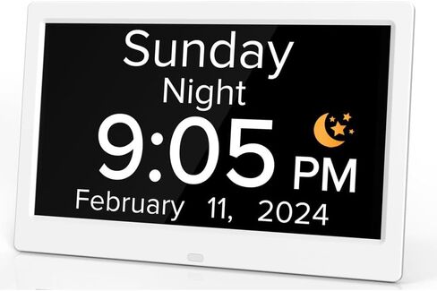 7-inch Digital Clock Machine, Digital Photo Frame, Calendar Alarm Clock (Black) in Kuwait