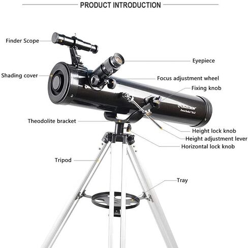 Astronomical Reflector Telescope 700/76mm Professional 525X Lens Monocular with Tripod Finder Scope Night Vision Stargazing Beautiful Home in Saudi Arabia