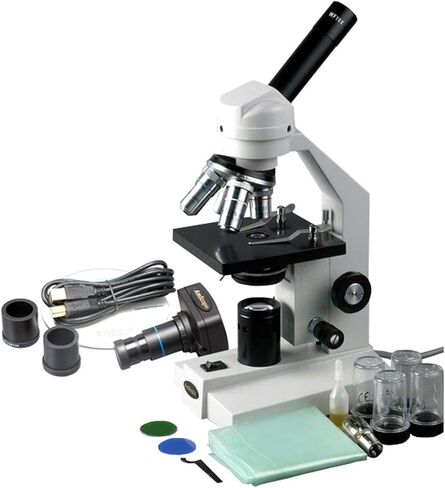AMSCOPE M500B-MS-M 40X-200X COMPOUND MOROSCOPED + 1.3MP CAMERA DIGITAL in Kuwait