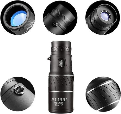 Gift Monocular Telescope 16x52 High Power HD Monocular with Smartphone Holder & Tripod Waterproof Durable and Clear FMC BAK4 Prism Dual Focus for Bird Watching in Saudi Arabia