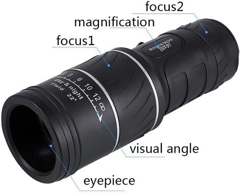 Gift Monocular Telescope 16x52 High Power HD Monocular with Smartphone Holder & Tripod Waterproof Durable and Clear FMC BAK4 Prism Dual Focus for Bird Watching in Saudi Arabia