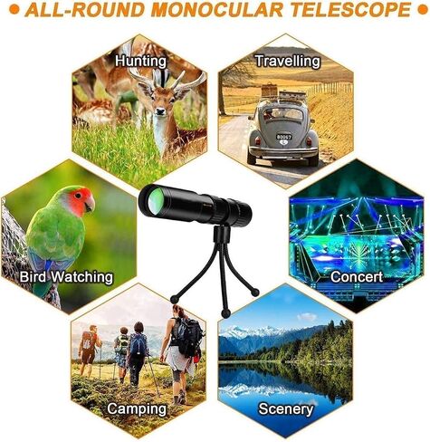 Monocular Telescope with 16x50 High Design High Power Zoom BAK4 Prism FMC HD Waterproof Monocular Binoculars for Bird Watching Camping Wildlife Hiking Travel in Saudi Arabia