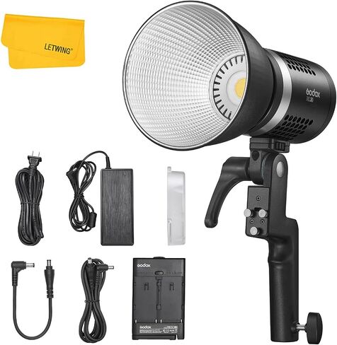 Godox ML30 LED Video Light ، 37.6W 5600K درجة حرارة اللون ، CRI 96+ TLCI 97+ ، 8590LUX@1M مع عاكس ، 4 تأثيرات FX ، الوضع الصامت ، APP اللاسلكي ، ضوء LED مع 2x NP-F970 LITHIUM BATTERY in Saudi Arabia
