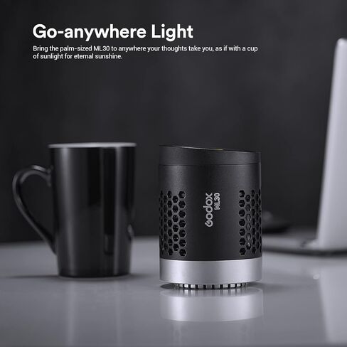 Godox ML30 LED Video Light ، 37.6W 5600K درجة حرارة اللون ، CRI 96+ TLCI 97+ ، 8590LUX@1M مع عاكس ، 4 تأثيرات FX ، الوضع الصامت ، APP اللاسلكي ، ضوء LED مع 2x NP-F970 LITHIUM BATTERY in Saudi Arabia