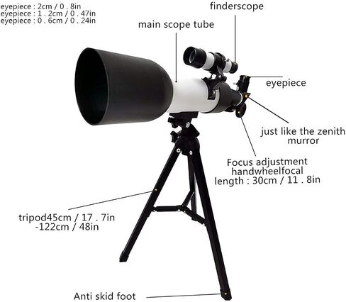 90-fold Telescope for Children and Adults Astronomical Refractor Telescope for Children and Adults high Magnification Great Astronomy Gift for Kids, Great Affordable telescopes for in Saudi Arabia
