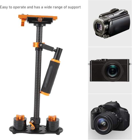 Gugxiom 3 Axis DSLR Camera Stabilizer, Carbon Fiber Handheld Gimbal for Video Live Streaming (500g-3000g Load) with Telescopic Center Post & Quick Calibration in Saudi Arabia