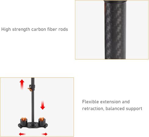Gugxiom 3 Axis DSLR Camera Stabilizer, Carbon Fiber Handheld Gimbal for Video Live Streaming (500g-3000g Load) with Telescopic Center Post & Quick Calibration in Saudi Arabia