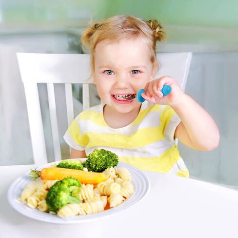 PandaEar 6 Pieces Baby Toddler Silicone Stainless Steel Utensils Silverware Spoon Fork for Baby Toddler BPA Free with Silicone Holding Anti-Choke Design in Kuwait
