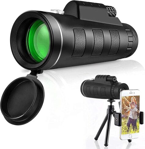 Monocular Telescope - 40X60 High Definition FMC BAK4 【HD Monocular for Bird Watching】 with Smartphone Holder Tripod IPX7 Waterproof Material in Saudi Arabia