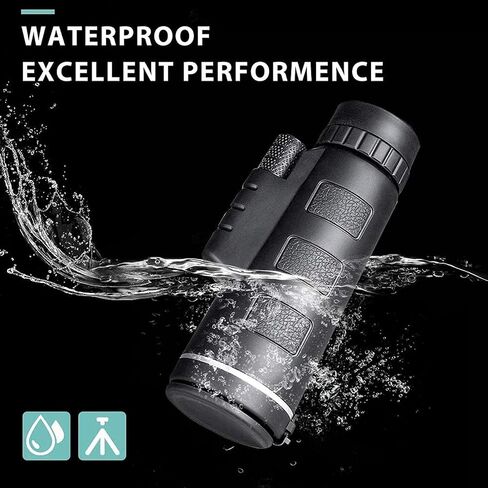 Monocular Telescope - 40X60 High Definition FMC BAK4 【HD Monocular for Bird Watching】 with Smartphone Holder Tripod IPX7 Waterproof Material in Saudi Arabia