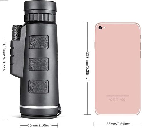 Monocular Telescope - 40X60 High Definition FMC BAK4 【HD Monocular for Bird Watching】 with Smartphone Holder Tripod IPX7 Waterproof Material in Saudi Arabia