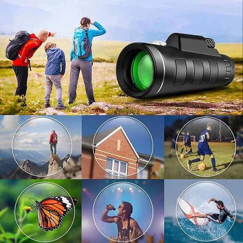 Monocular Telescope - 40X60 High Definition FMC BAK4 【HD Monocular for Bird Watching】 with Smartphone Holder Tripod IPX7 Waterproof Material in Saudi Arabia