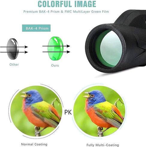 Monocular Telescope 80X100 High Power HD Monocular + Smartphone Holder & Tripod Waterproof Monocular with for Bird Watching Camping Hiking Traveling in Saudi Arabia