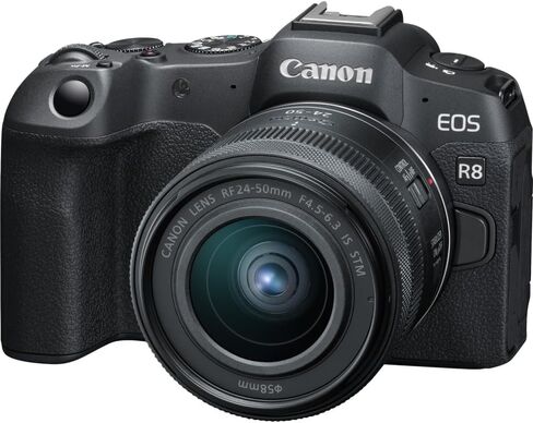 Canon EOS R8 Mirrorless Camera with RF 24-50mm f/4.5-6.3 is STM Lens with Canon 200ES EOS Shoulder Bag (2 Items) in Saudi Arabia