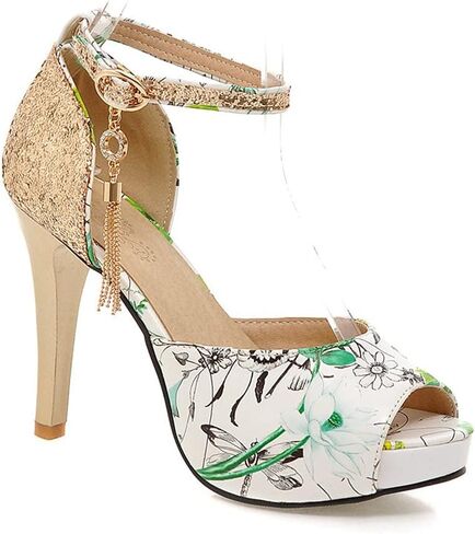 Sequin Printed Fish Mouth high Heels in Saudi Arabia