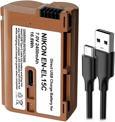 مجموعة التآزر الرقمية التآزر ، المتوافقة مع كاميرا Nikon Z6 II الرقمية: EM-USB-Typec-3B USB Cable ، بطارية Sdenel15C in Saudi Arabia