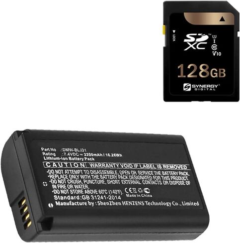 Synergy Digital Accessory Kit, Compatible with Panasonic Lumix S1R Digital Camera Includes: SDCAM-L9075 Battery, SY-SD128GB Memory Card in Saudi Arabia
