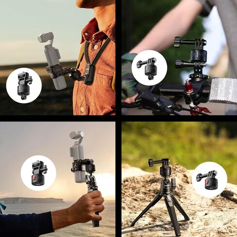 Neewer GP-24 Action Camera Mount Associory Kit لقطات POV ، 4 في 1 ABS Magnetic Quick Enser Mount مع 1/4 بوصة وقطعة قماش متوافقة مع GoPro DJI Osmo Action Insta360 in Saudi Arabia