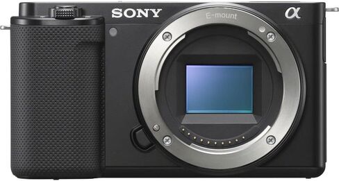 Sony ZV-E10 Mirrorless Camera (Body, Black) (ILCZV-E10/B) + 64GB Memory Card + Bag + Card Reader + HDMI Cable + Flex Tripod + Hand Strap + Memory Wallet + Cleaning Set (Renewed) in Saudi Arabia